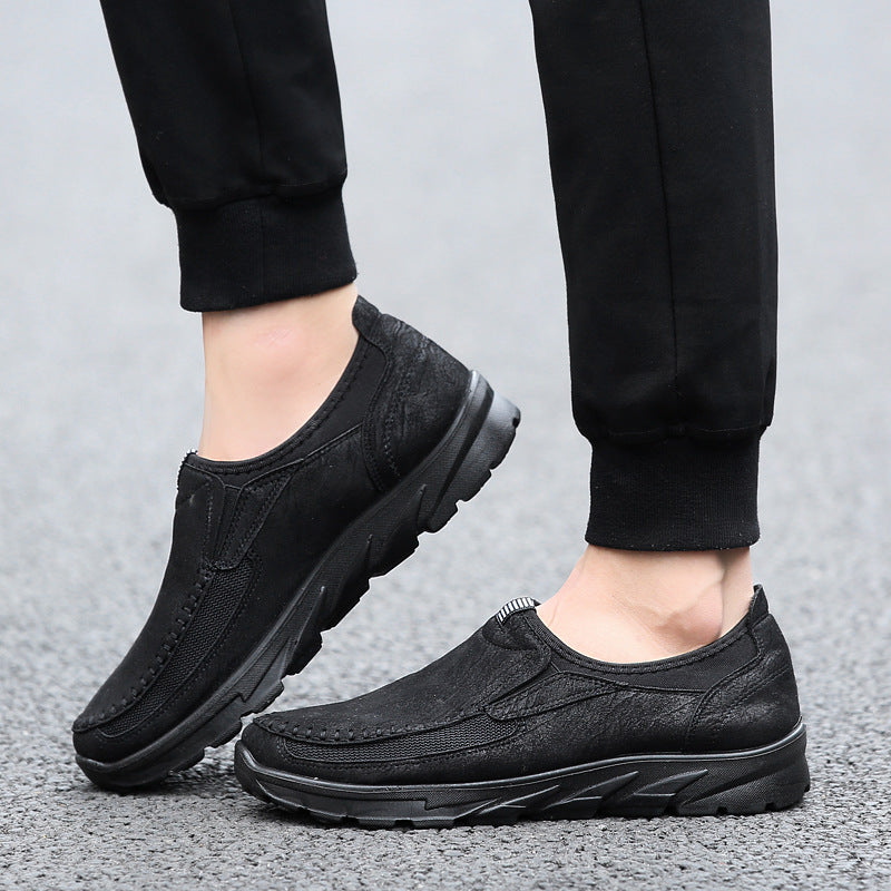 Foreign trade plus size men's shoes fashion breathable men's business shoes shoes british lazy man kick-in dad single shoes casual shoes men