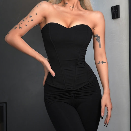 Fishbone body shaping comes with a chest pad, a chest wrap, a sexy slim high waist, a European and American style fashion corset, a bandeau small vest women