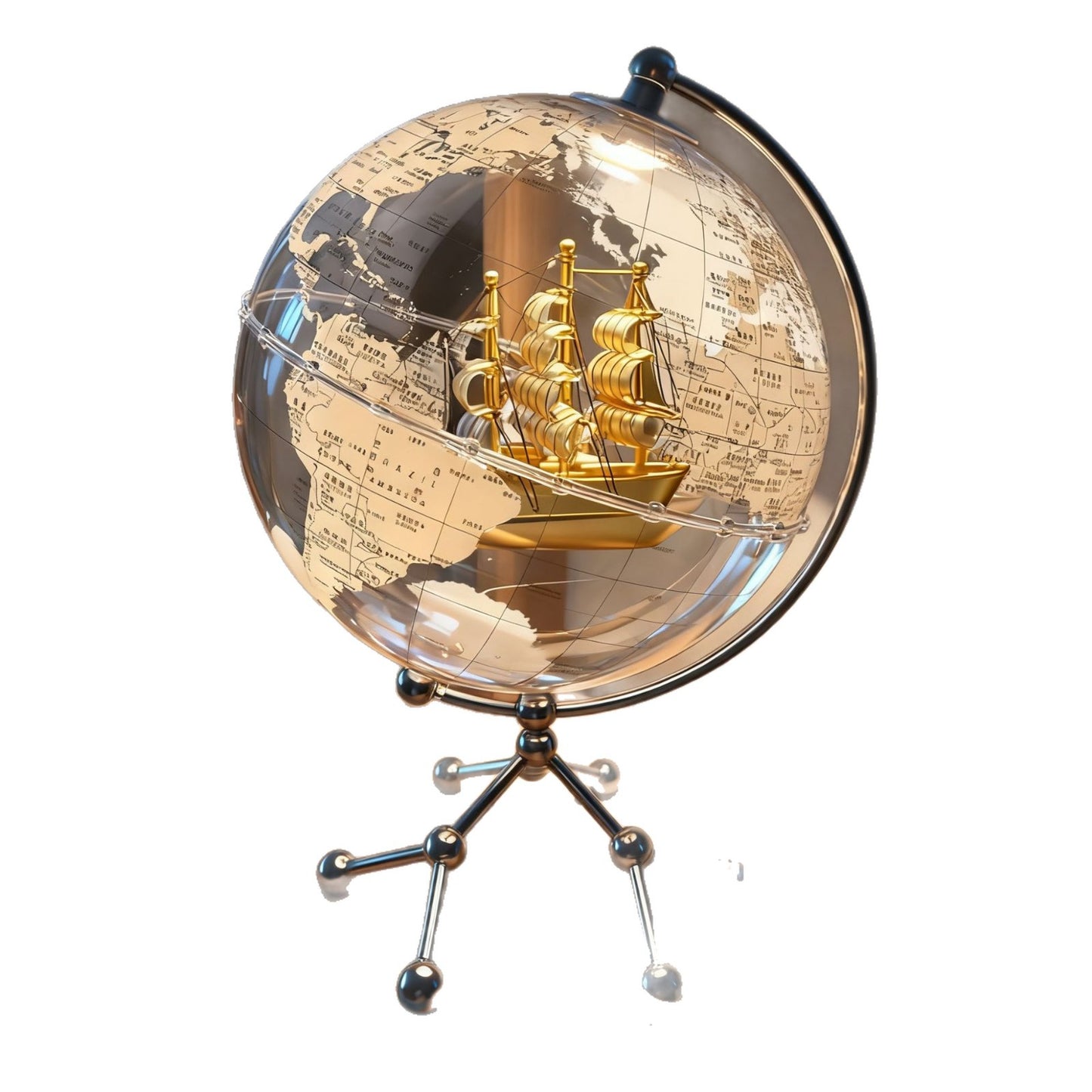 Creative transparent globe ornament, living room, office, study, desktop decoration, large ornament, night light, birthday gift