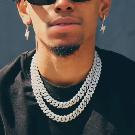Cross-border alloy full diamond 13mm Cuban necklace men's hot sale hip hop accessories clavicle chain light luxury high-end jewelry