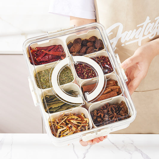 A forgetful spice storage box, kitchen supplies, household department stores, household artifacts, plastic spice storage, sealed jars