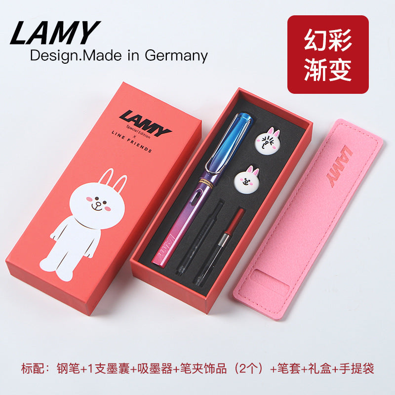 Spot German Lingmei cartoon student practice special fountain pen EF gift box ink sac ink souvenir wholesale on behalf of the wholesale