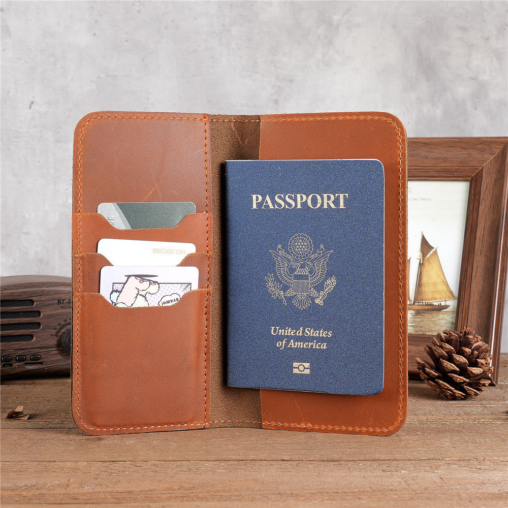 1082 men's leather Crazy Horse leather long wallet wallet card pack air ticket check bag storage Guangzhou factory delivery
