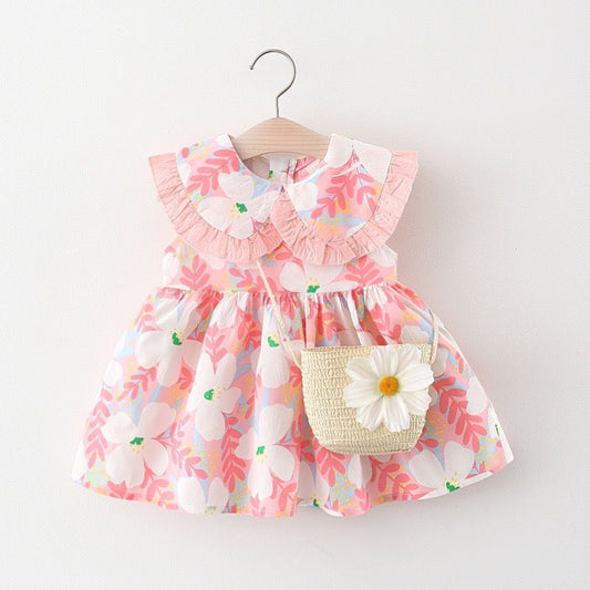 Children's 2022 foreign cute skirt girls' baby sleeveless printed dress summer girls' skirt drop shipping 1071