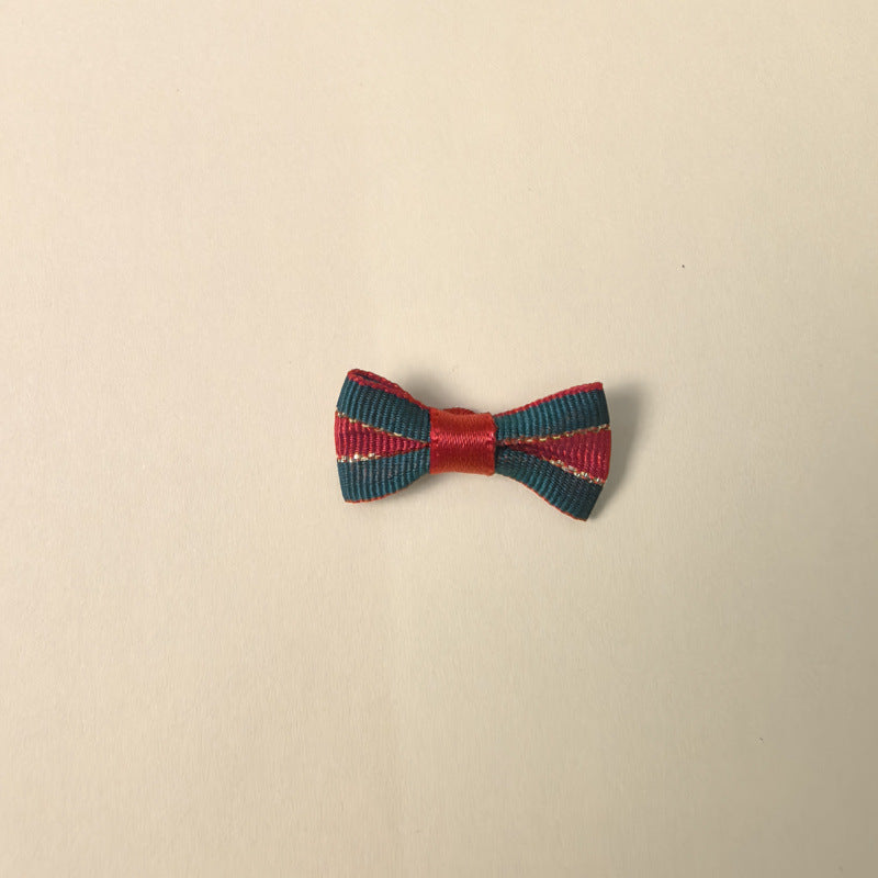 Cross border bow decoration Christmas bow crafts mini bow red and green ribbon bow diy