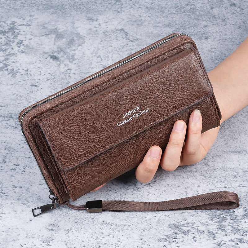 Cross-border men's wallet PU multi-card slot casual long wallet new large capacity clutch bag mobile phone coin purse for men