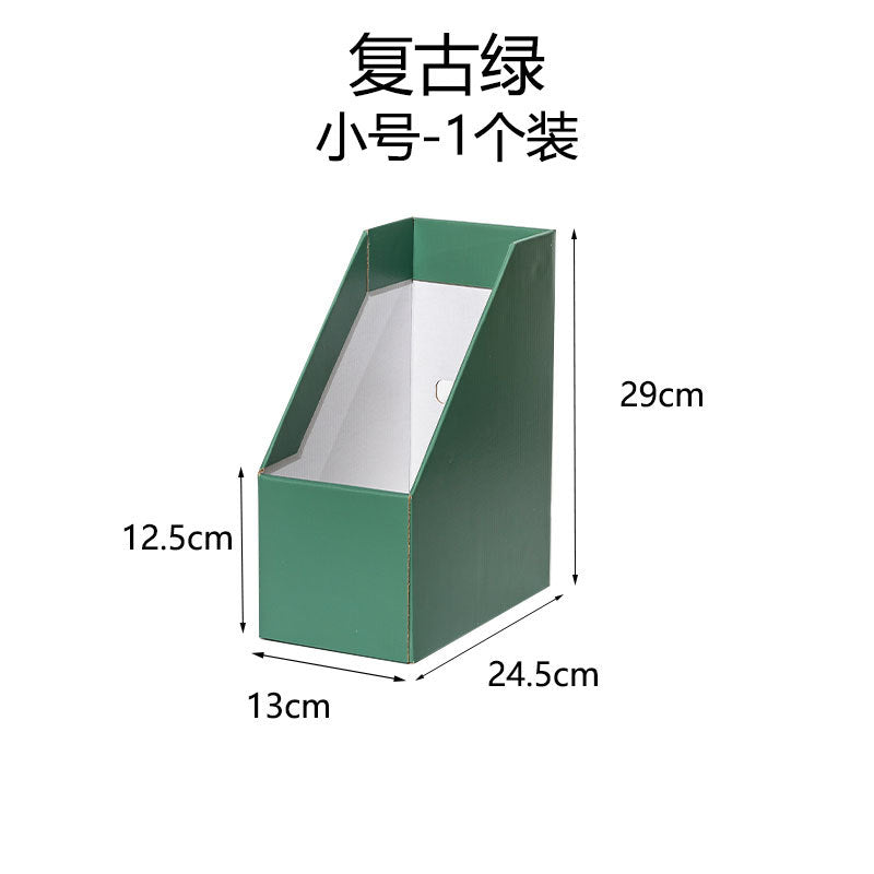 Desktop organizing box, paper folding book standing box, student information file shelf, book desk, file storage box