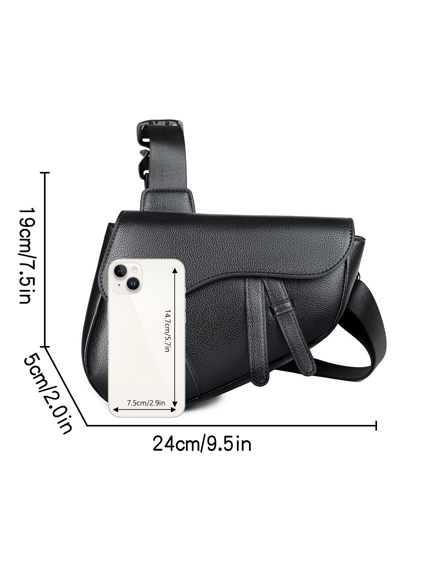 SH217 shoulder bag saddle bag zipper crossbody bag men's simple texture satchel light men's bag solid color