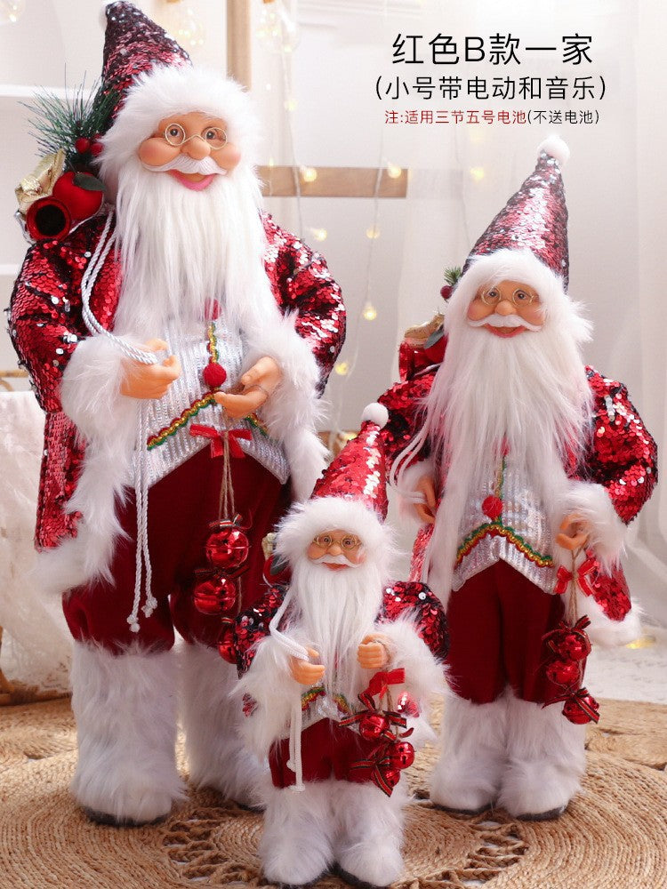 Cross-border hot sale Santa Claus doll ornaments Christmas scene decoration welcome hotel window table decoration