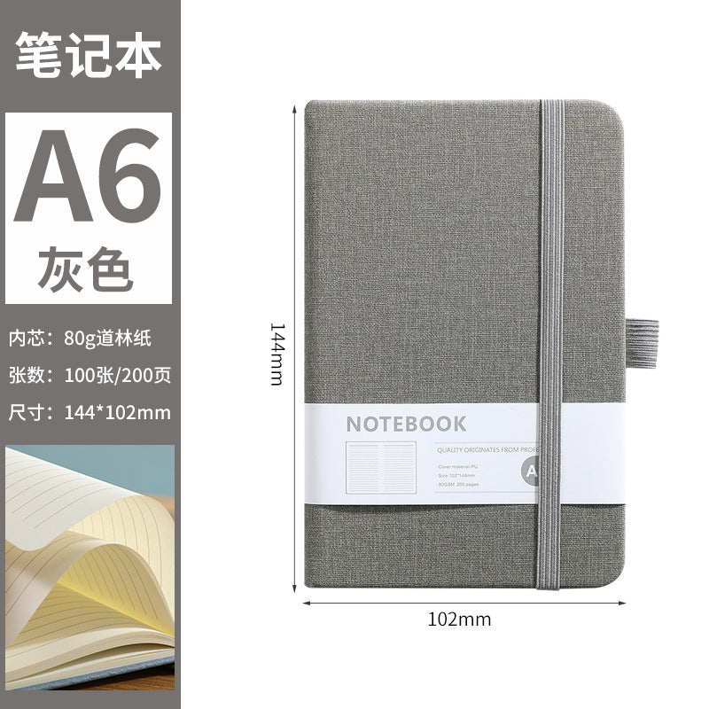 A5 notebook custom elastic with horizontal line office hand ledger simple skin feel leather student diary book with high appearance