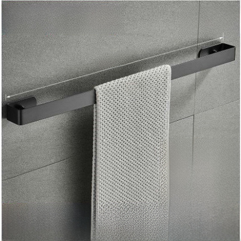Stainless steel towel rail, black single rod toilet rail, bathroom towel rack, shelf, free punching, one piece dropshipping