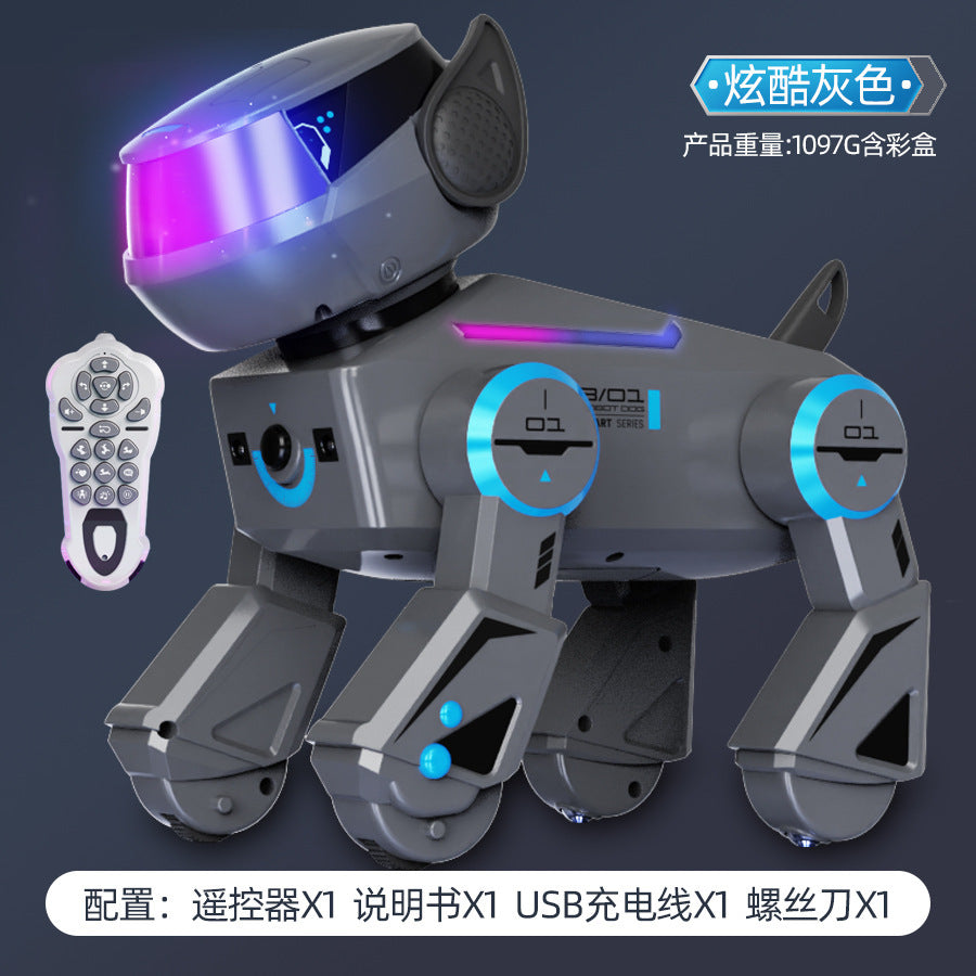 Cross-border electric remote control cyber robot dog black technology electronic pet companion ai artificial intelligence stunt robot dog