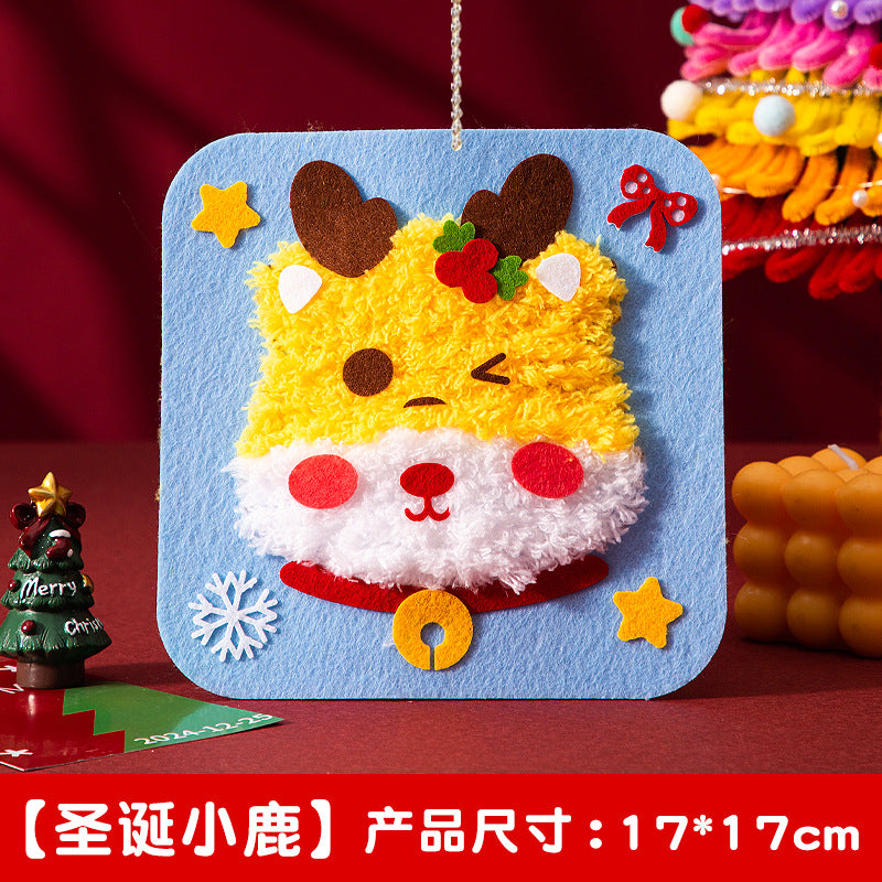 Christmas gifts non woven fabric sewing music threading painting children handmade DIY materials Christmas tree decoration small gifts