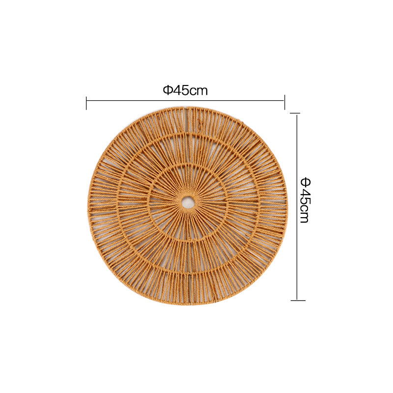 European style home wall wall decoration pendant round straw rattan B&B living room wall decoration wall decoration wall hanging
