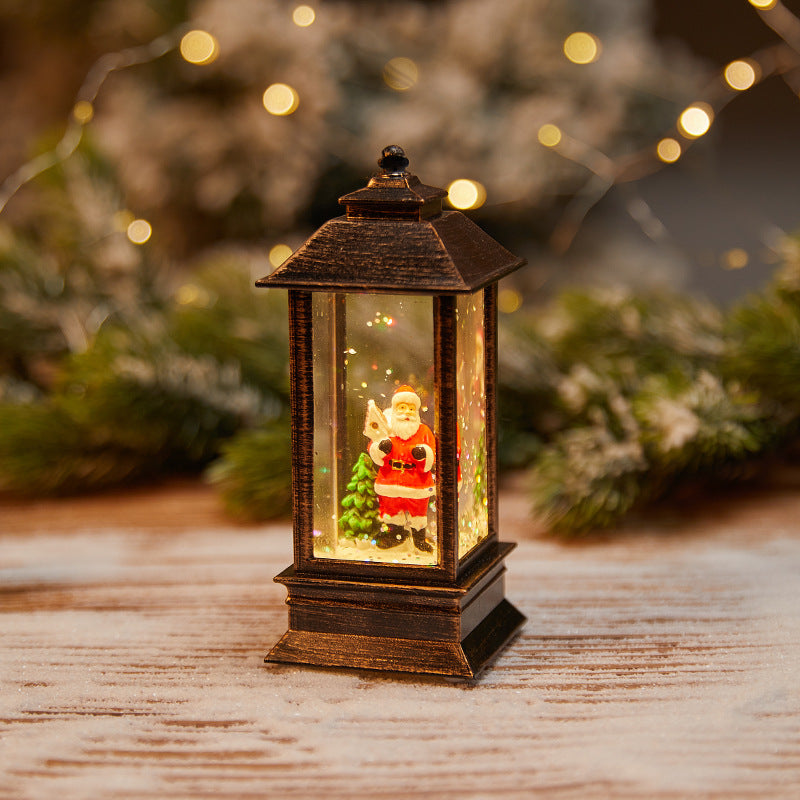 Christmas decoration wind lantern crystal light Santa Claus Christmas party decoration Christmas ornament Christmas gift