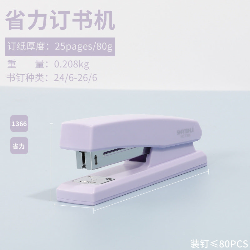 Shanghui 1366 macaron color stapler for students office small binding supplies portable medium stapler