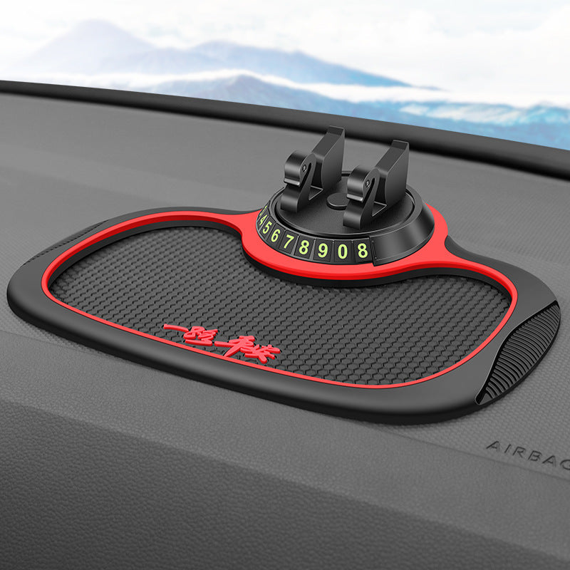 Car car anti-slip mat, mobile phone holder, temporary parking number plate, swan 3-in-1 general purpose car interior supplies