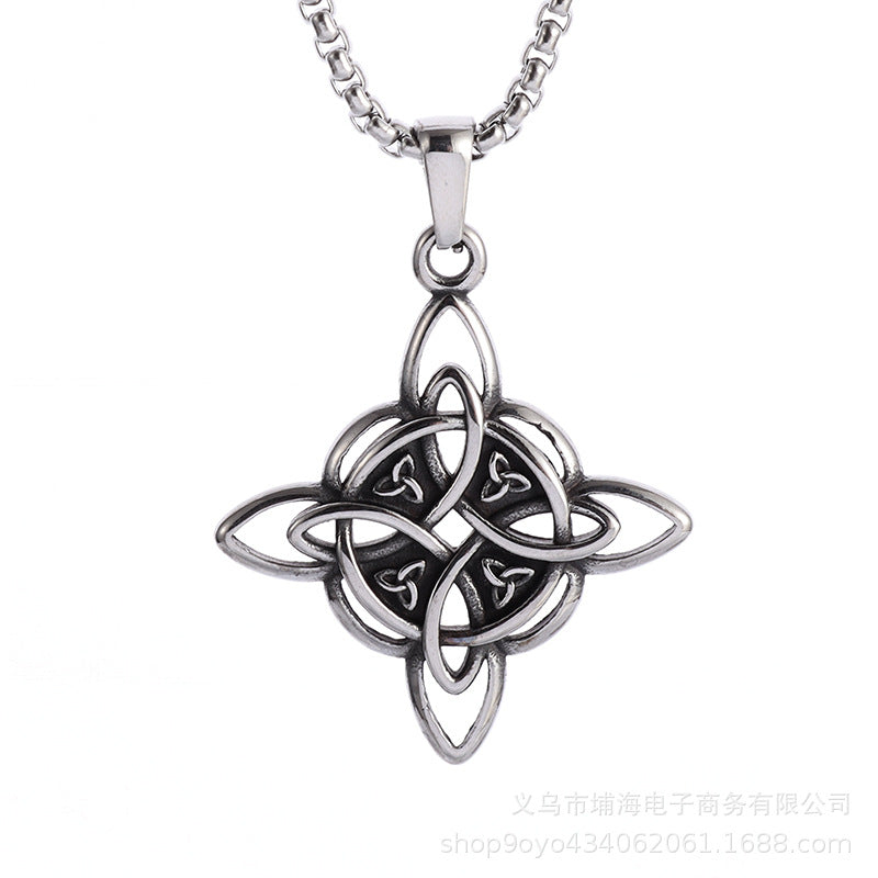 2023 cross-border new pendant national style teenager china knot momentum necklace pendant cool men's jewelry wholesale