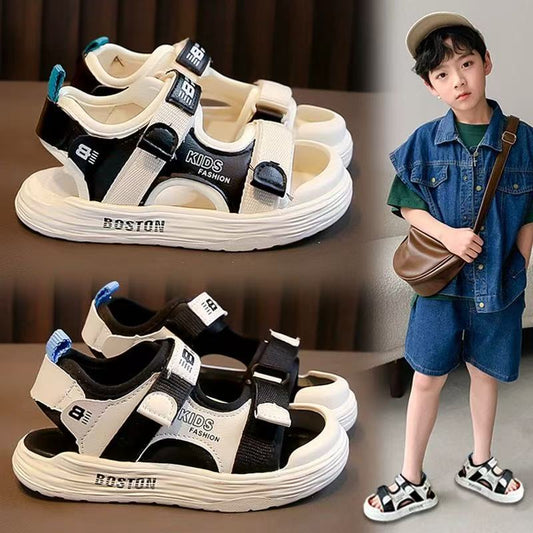 Boys sandals summer 2025 new children's shoes sports beach shoes middle and big boys handsome toe anti-slip