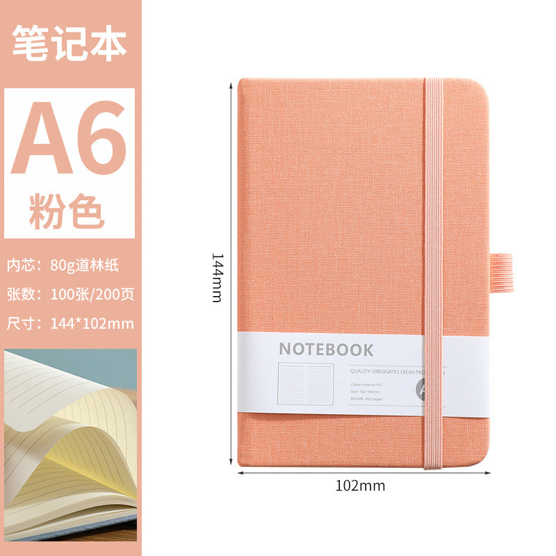 A5 notebook custom elastic with horizontal line office hand ledger simple skin feel leather student diary book with high appearance