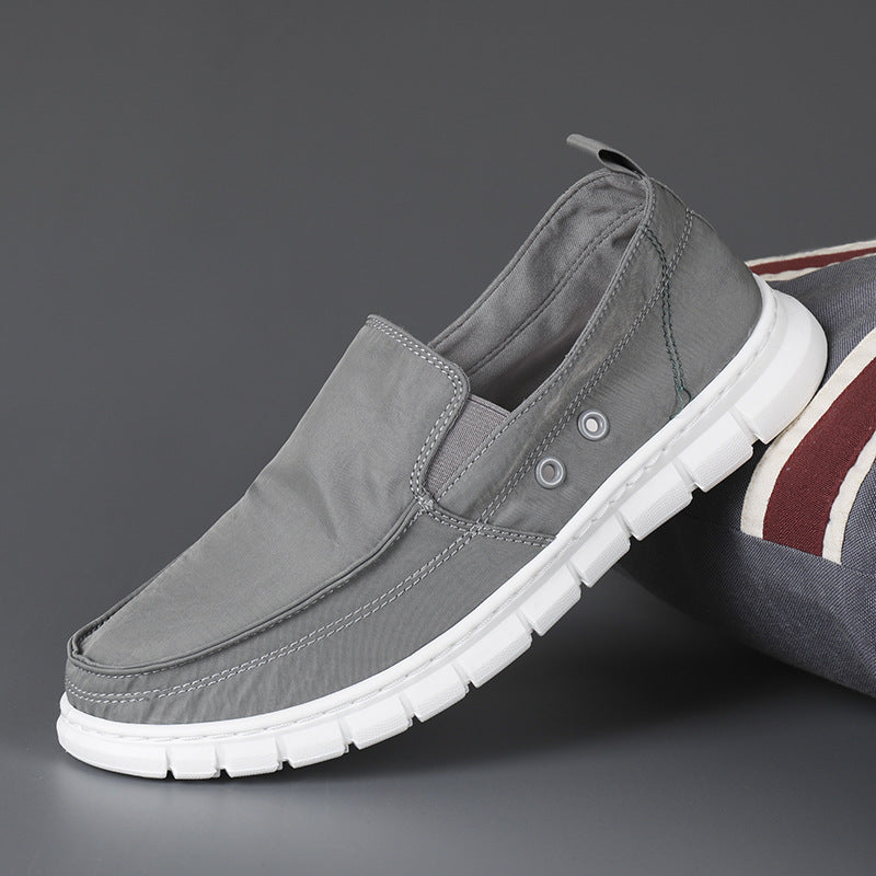 Men's new canvas shoes, men's shoes, summer tide shoes, breathable, slip-on casual shoes, old Beijing cloth shoes, lazy shoes
