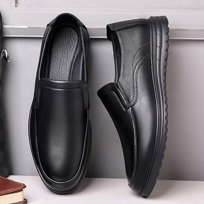 Men's shoes, leather shoes, men's father shoes, men's business formal wear, dad shoes, spring and autumn casual leather shoes, soft soles, one piece on behalf of the hair