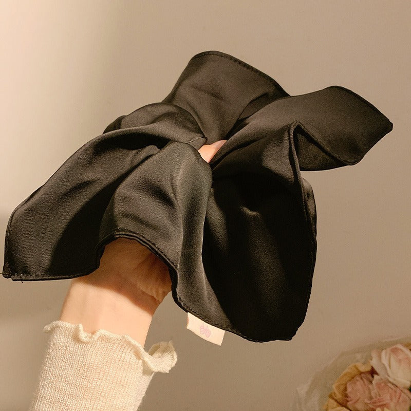 New Chinese blended style square scarf large intestine scrunchie women's large high-end square headband low ponytail hair tie hair accessory
