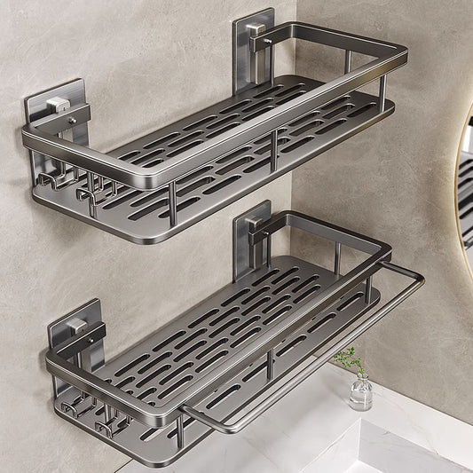 Storage, rectangular storage shelves, space aluminum kitchen, bathroom, wall-mounted non-perforated bathroom shelves