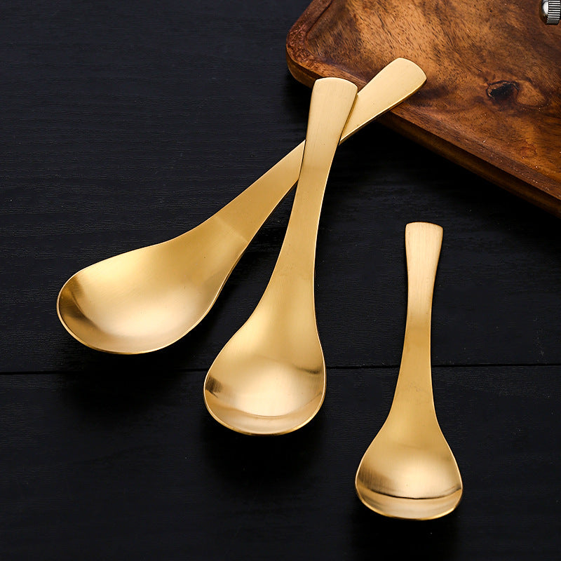 304 stainless steel spoon kindergarten soup spoon Korean rice spoon golden soup soup children's spoon small creative restaurant spoon