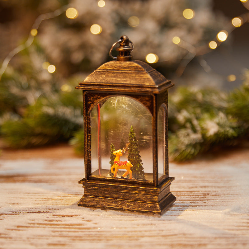 Christmas decoration wind lantern crystal light Santa Claus Christmas party decoration Christmas ornament Christmas gift