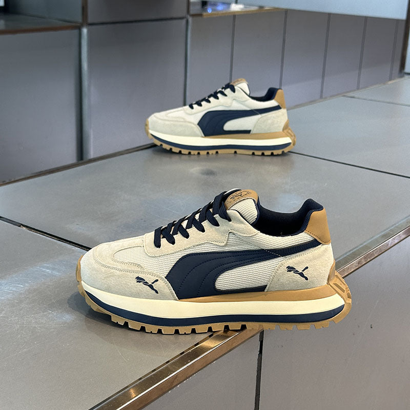 Men's shoes spring 2025 new platform mesh breathable lightweight soft sole fashion daddy shoes casual sneakers