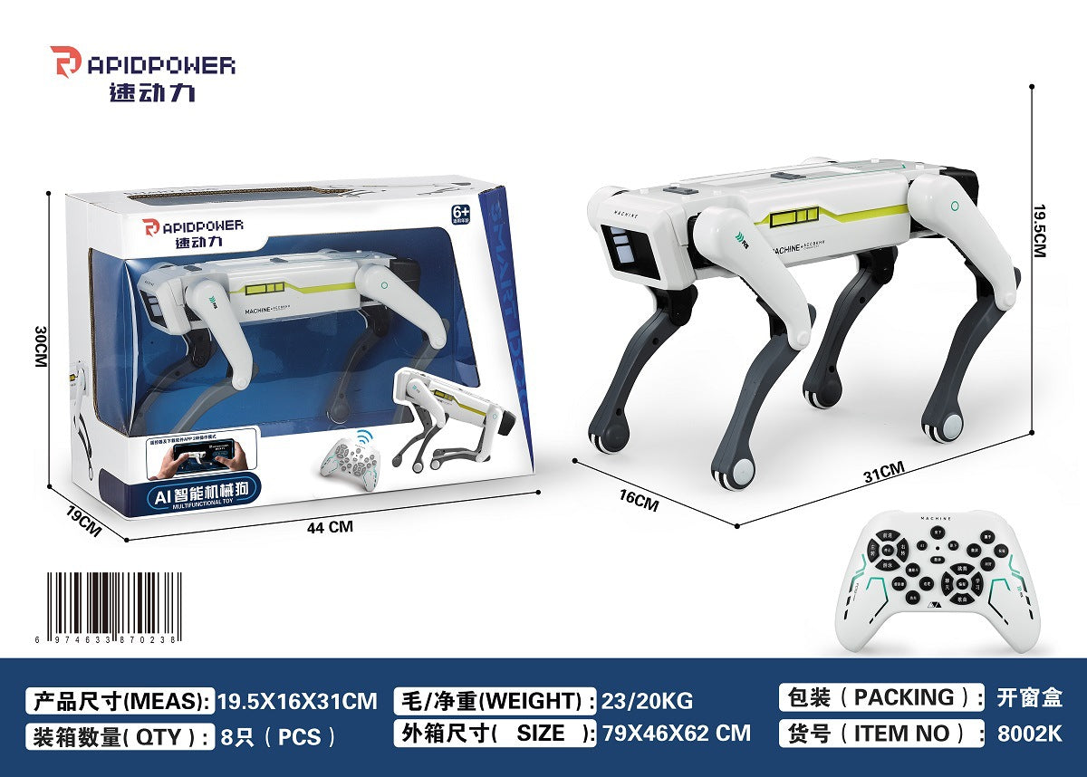 Popular simulation intelligent robot dog voice dialogue, high-tech artificial mobile phone, remote programming, electric toys for children