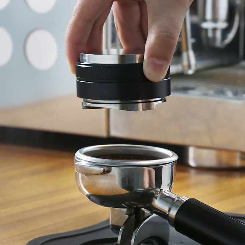 Double-head coffee cloth powder, stainless steel powder press, three-slurry cloth powder, flat bottom powder pressing hammer, two-in-one coffee utensils