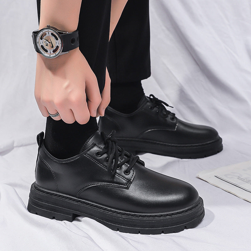 Casual leather shoes men's new business leather shoes teen british style student thick-soled suit men's versatile men's leather shoes