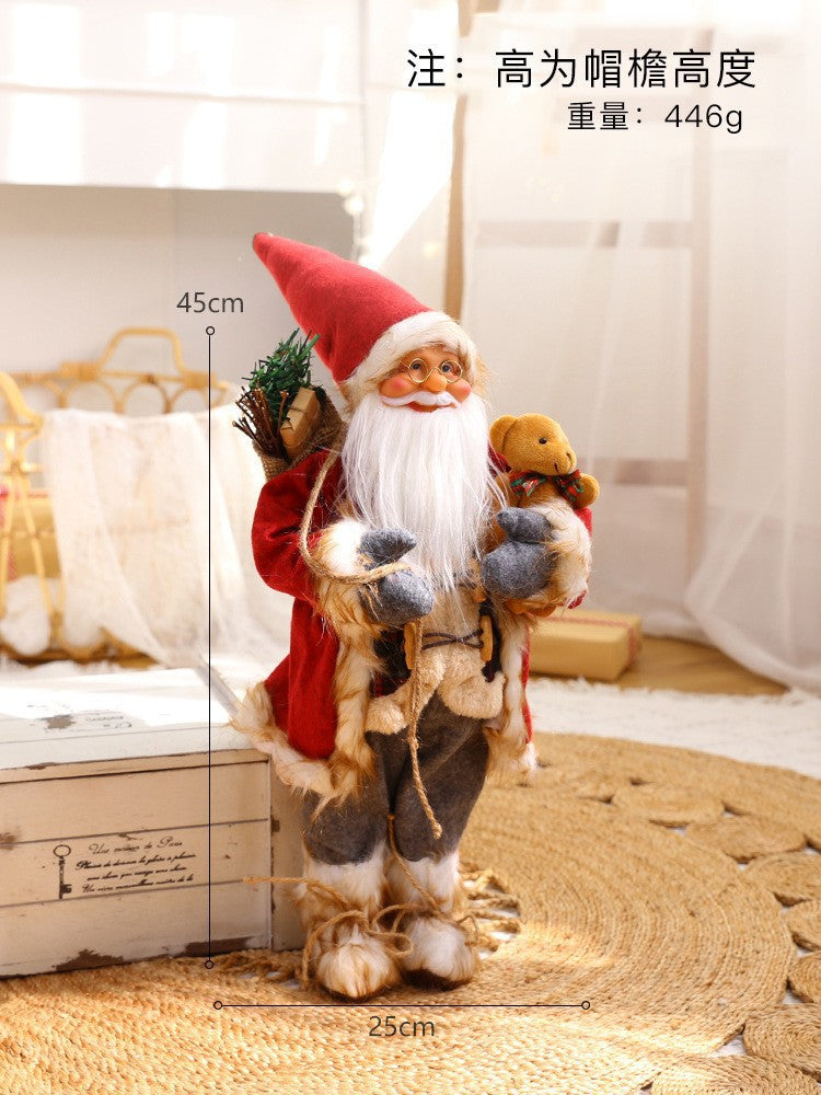 Cross-border hot sale Santa Claus doll ornaments Christmas scene decoration welcome hotel window table decoration