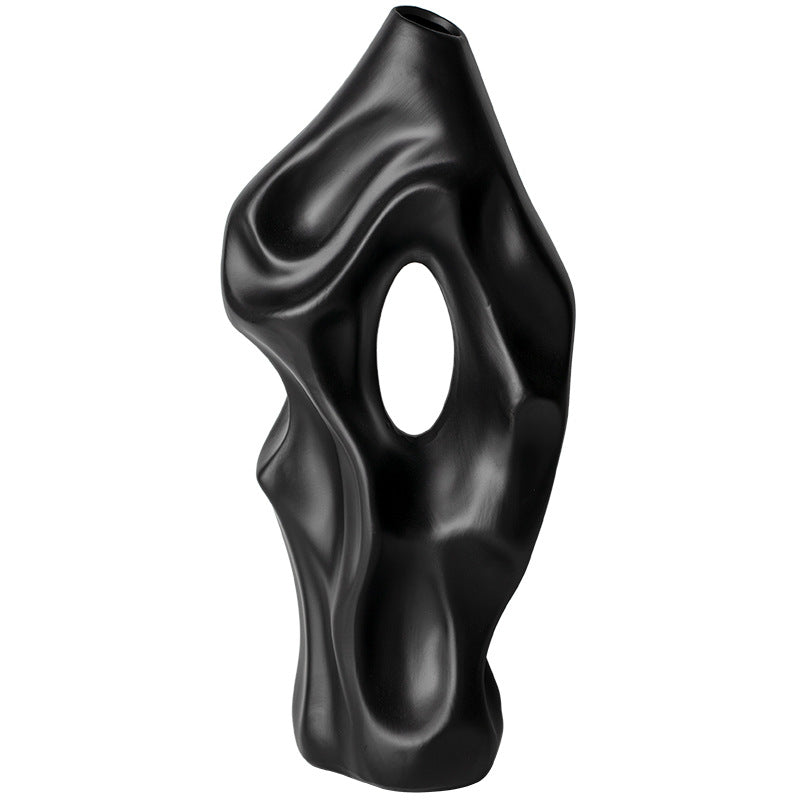 Second-hand floor ornaments design sense high-end new Chinese niche home simple ceramic vase dry flower arrangement vase trend