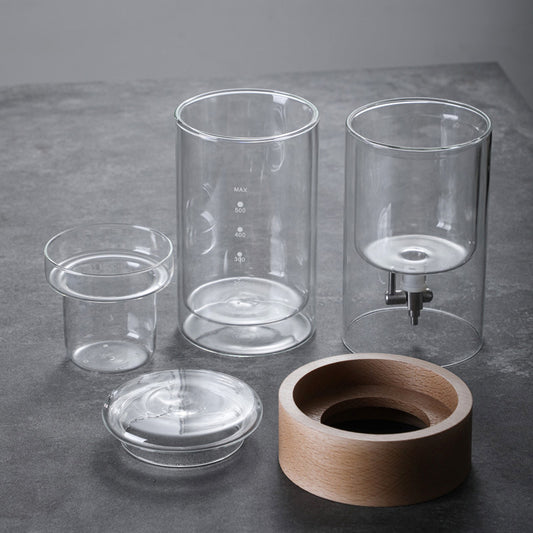 wholesale glass cold brew coffee pot glass coffee set double ice drip coffee pot hand brewed coffee pot