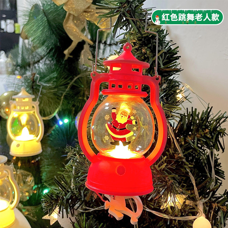 Christmas pony lantern portable atmosphere small oil lamp kindergarten children's Christmas gift creative decoration ornament wholesale