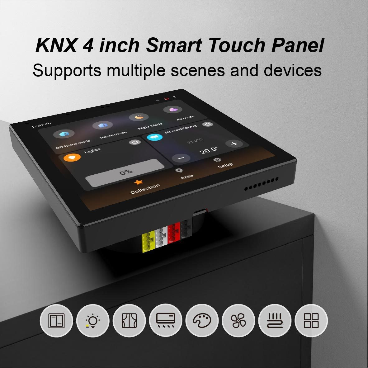 KNX4-inch smart touch screen supports multi-scene multi-device KNX smart home interconnection intelligent central control