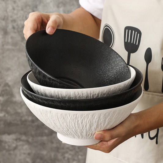 Stone grain new noodle bowl household high-quality noodle restaurant commercial large bowl ceramic Japanese style large hat noodle bowl ramen bowl