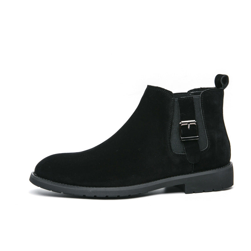 Chelsea boots men's autumn winter suede boots fashion vintage high-top platform boots new english style leather shoes