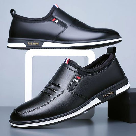 Leather shoes, men's business casual fashion shoes, four seasons fashion, foreign trade beanie shoes, one-foot slip-on shoes, wholesale spot