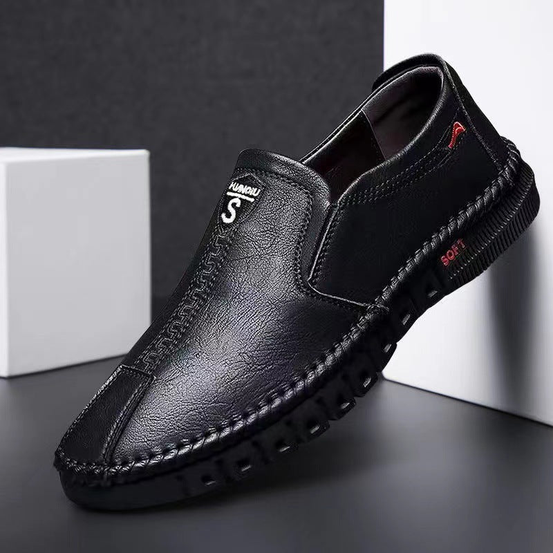 2025 Spring New Leather Shoes Men's Casual Low Heel Business Men's Shoes Fashionable Versatile Trendy Shoes Men's Dad Wholesale