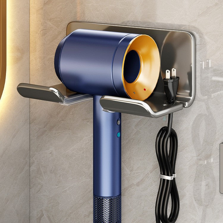 Hair dryer rack free punching bathroom hair dryer hanger bathroom wall-mounted hair dryer bracket storage artifact