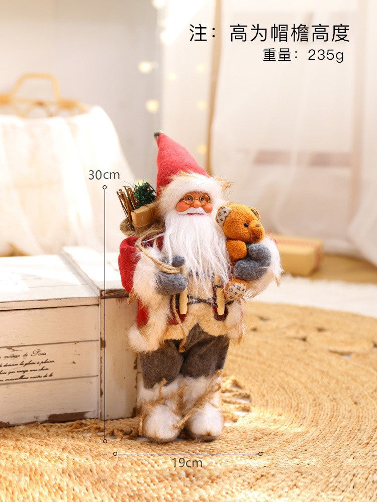 Cross-border hot sale Santa Claus doll ornaments Christmas scene decoration welcome hotel window table decoration