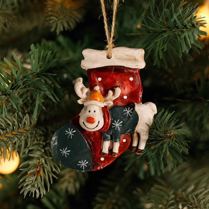 Cross-border Christmas ornaments, small pendants, Santa Claus, Christmas tree decoration pendants, small pendants, resin ornaments, gifts