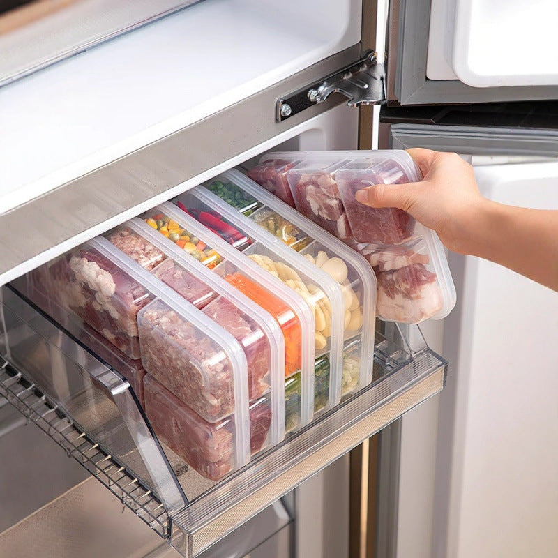 Refrigerator special frozen meat compartment box, frozen sub-packaging, frozen storage box, food preparation box, fresh-keeping box, kitchen sealing box