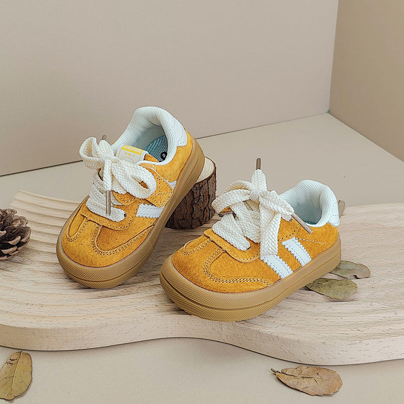 Baby shoes spring and autumn new baby toddler shoes, boys' board shoes, girls' soft soles, children's moral training shoes, casual trendy shoes