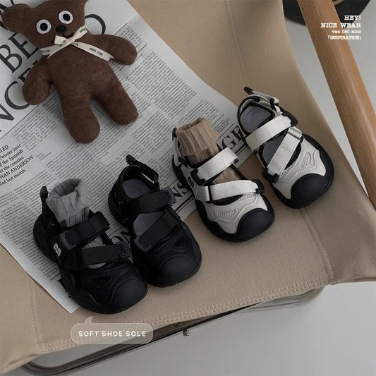 Children's 2025 Summer Cutout Sandals, Boys, Girls, Baotou, Anti-Kick, Anti-Slip, Soft-soled Beach Shoes, Baby Shoes