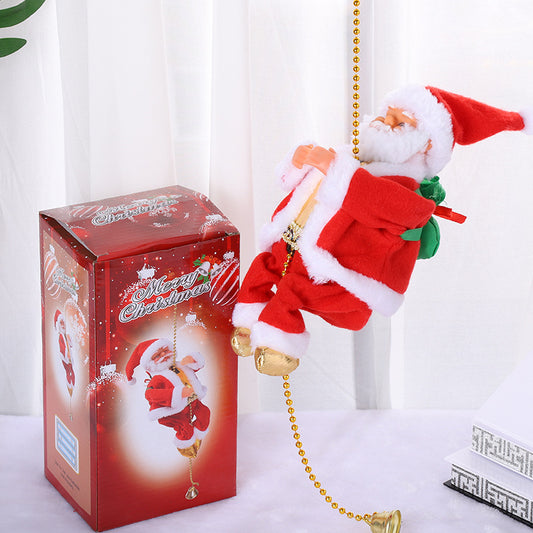 Climbing beads Santa music electric doll climbing rope old man Christmas gift gift Christmas decorations